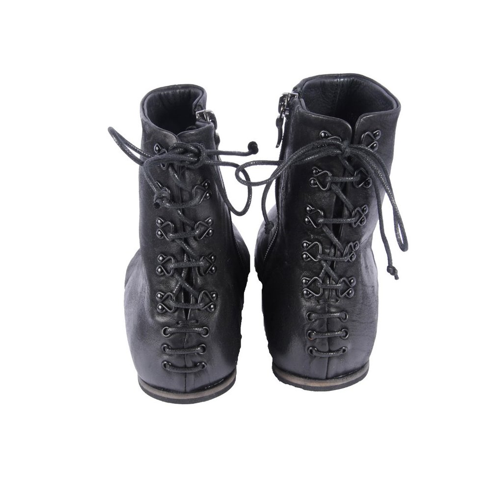 Black Ankle boots in vintage leather by Ink - Picture 5 of 8